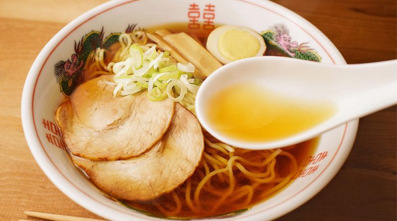 Japanese Ramen with chopsticks