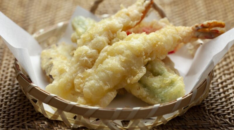 Tempura in a basket